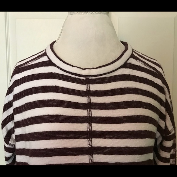 Madewell Maroon/White Striped Top - Picture 2 of 8